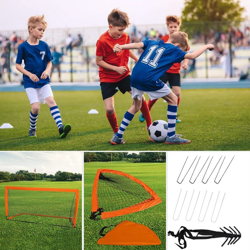 Football Portable Training Goal Set For Outdoor Practice w/Carry Bag