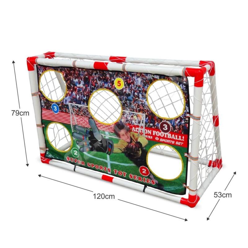 2 in 1 Kids Football Goal Target Training Practise Set with Ball & Pump