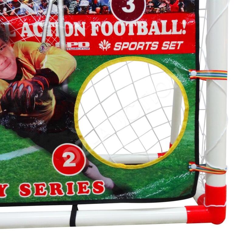 2 in 1 Kids Football Goal Target Training Practise Set with Ball & Pump