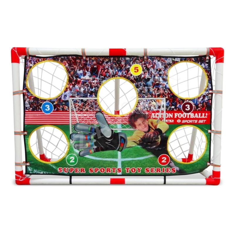 2 in 1 Kids Football Goal Target Training Practise Set with Ball & Pump