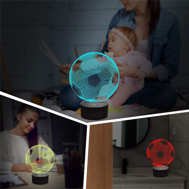 3D Soccer Ball LED Night Light Desk Lamp with 16 Colour options