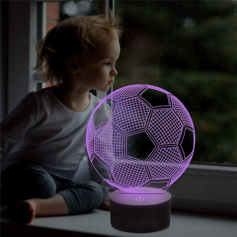 3D Soccer Ball LED Night Light Desk Lamp with 16 Colour options