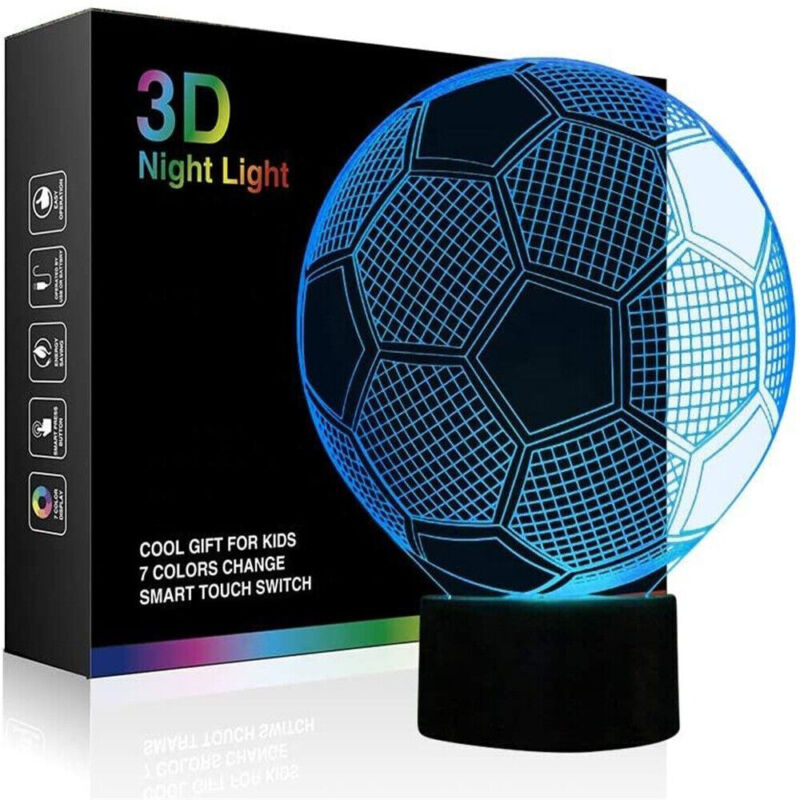 3D Soccer Ball LED Night Light Desk Lamp with 16 Colour options